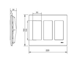 Cornice a filo 500 Cima con 3 moduli doppi bianco Simon 51010103-030