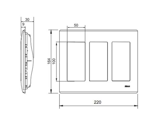 Cornice a filo 500 Cima con 3 moduli doppi bianco Simon 51010103-030