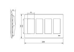 Flush frame 500 Cima with 4 double modules white Simon 51010104-030