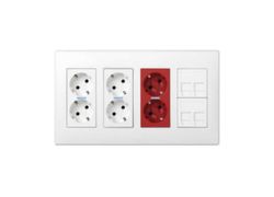 Flush frame 500 Cima with 4 double modules white Simon 51010104-030