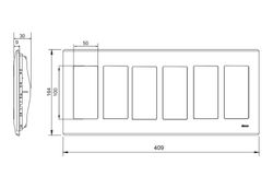 Cornice a filo 500 Cima con 6 moduli doppi bianco Simon 51010106-030