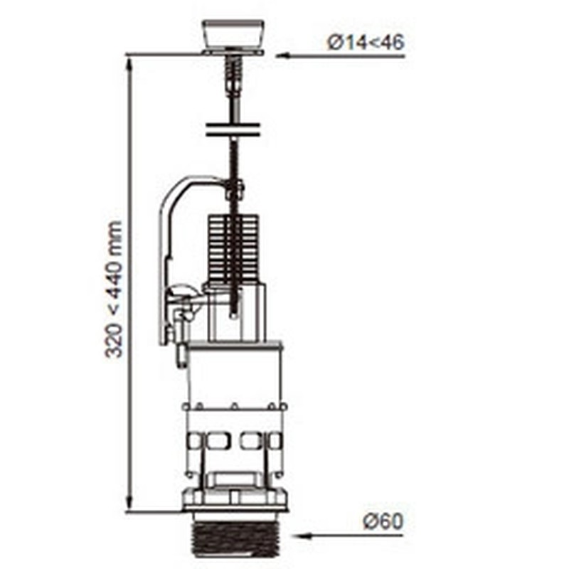 CABEL 10720524 Mecanismo WC universal doble descarga 3/6 litros EN OFERTA!