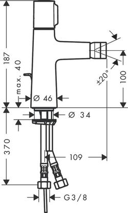 Hansgrohe Talis Select serie bidetmengkraan met automatische kraan