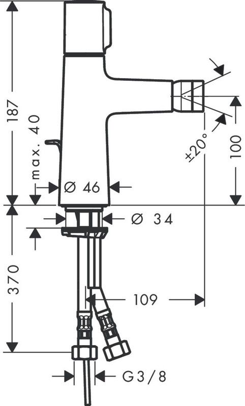 Hansgrohe Talis Select serie bidetmengkraan met automatische kraan