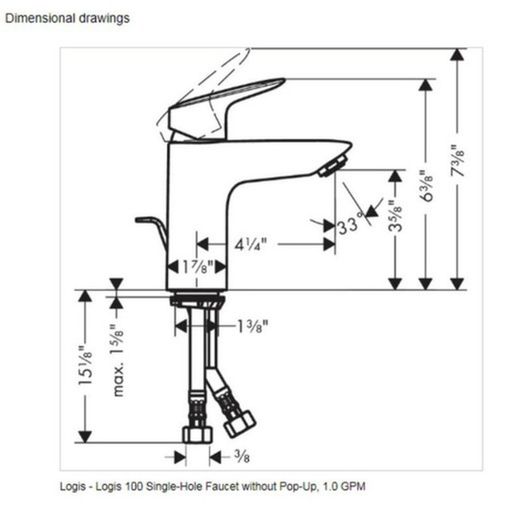 Hansgrohe Logis 100 serie wastafelmengkraan
