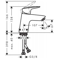 Bateria umywalkowa Hansgrohe Logis 70 71071000