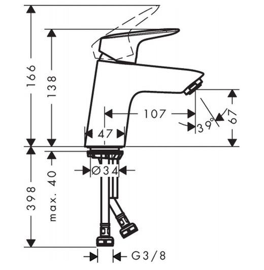 Bateria umywalkowa Hansgrohe Logis 70 71071000