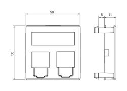 CG 500 Cima flat RV plate with 2 white Simon connectors 50000089-030