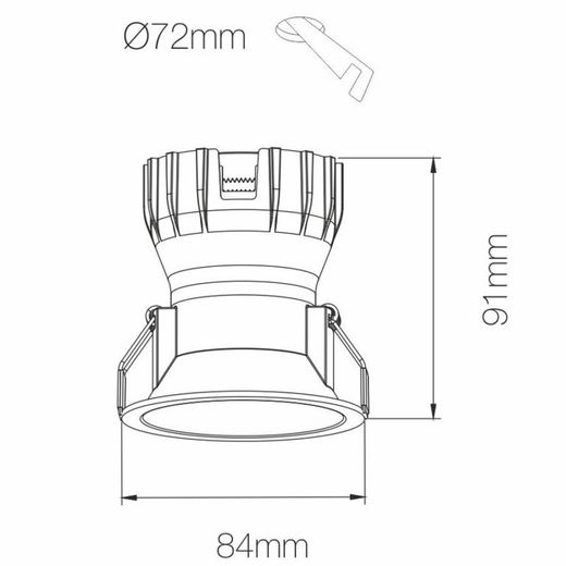 Proyector PULSAR con foco LED empotrado de 8W de potencia 3000k de Beneito y Faure