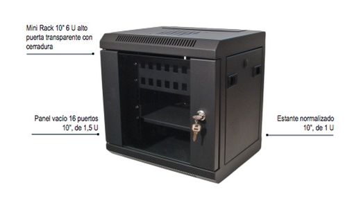 Rack Wall Kit Mini Rack 10” Nero Openet-ICS 24025