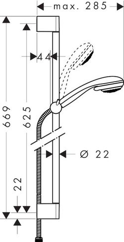 Set de ducha Vario con barra de ducha 65 cm de Hansgrohe 27763000