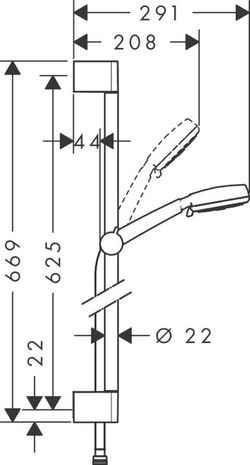 Vario-doucheset met douchestang 65 cm van Hansgrohe
