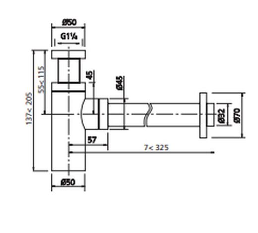 Cylindrisk sifon KABEL 30722018