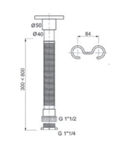 Utdragbar sifon 1-1 / 4 "1-1 / 2" 40-50mm krom KABEL 30719760