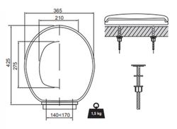 WC-säte med vadderat fall CABEL 20721360