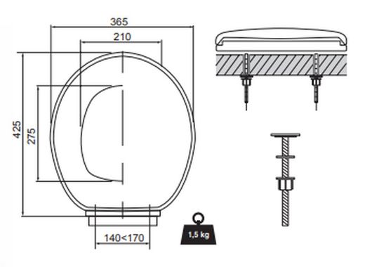 WC-säte med vadderat fall CABEL 20721360