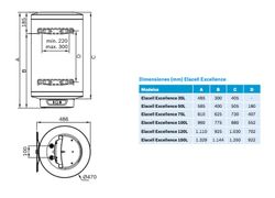 Termo Eléctrico Elacell Excellence 120l Reversible ES-120-5E  Junkers 7736502714