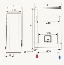 Cabel Flat Duo 100 Liter elektrischer Warmwasserbereiter mit mehreren Anordnungen | 951280