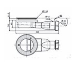 Extraflaches Ventil für Duschwanne Ø 90 KABEL 30719919
