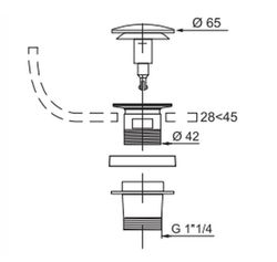 Quick-Clac-ventil för tvättställ och bidé CABEL 30721369