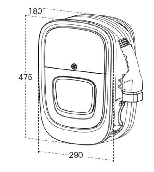 VIARIS COMBI med enfaset beskyttelse 7,4 kw og t2 slange 5m wifi, ethernet OB94P2209A2 Orbis
